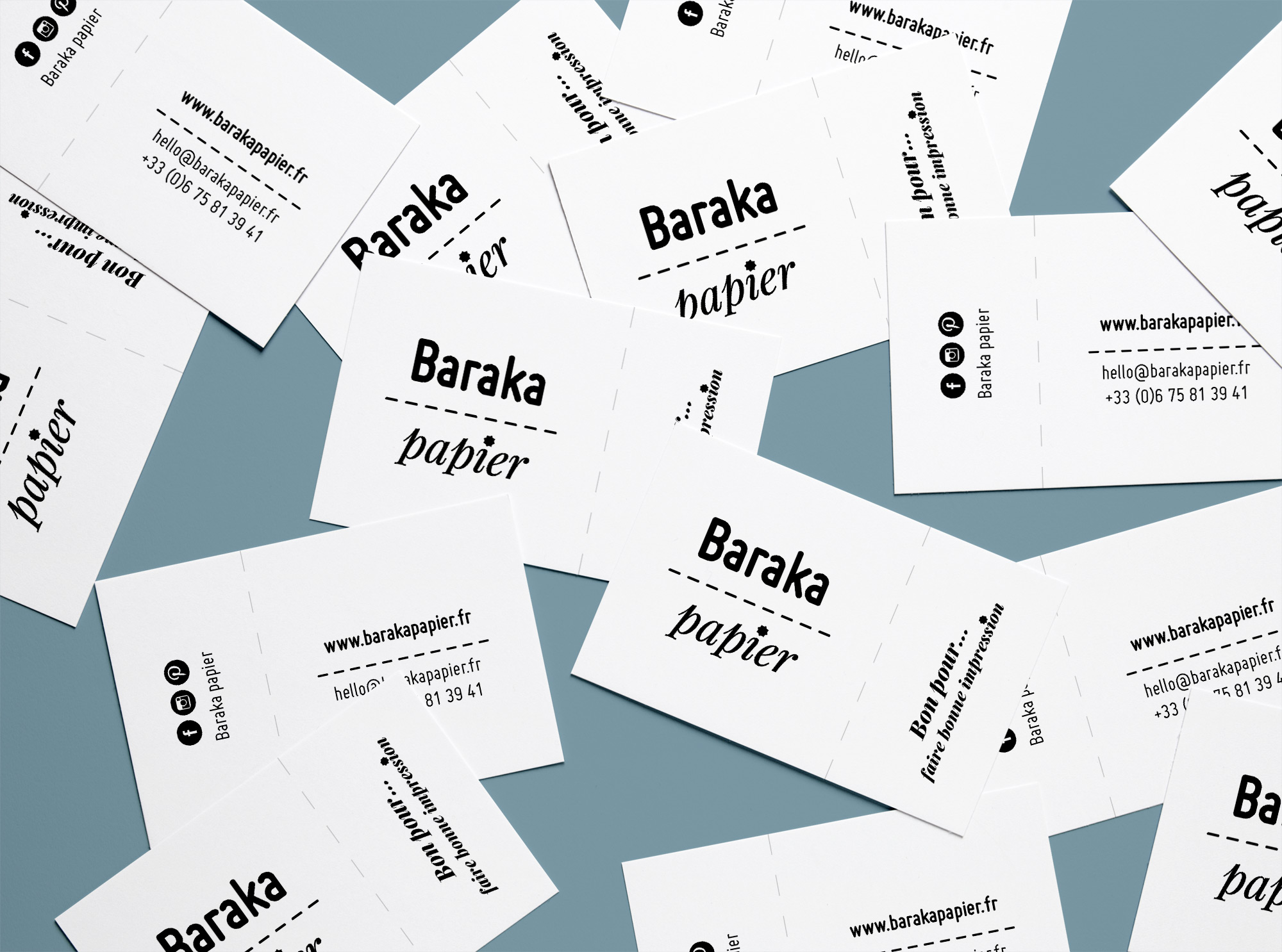 Baraka papier • Logo & charte graphique Louise Devalois, graphiste à Toulouse