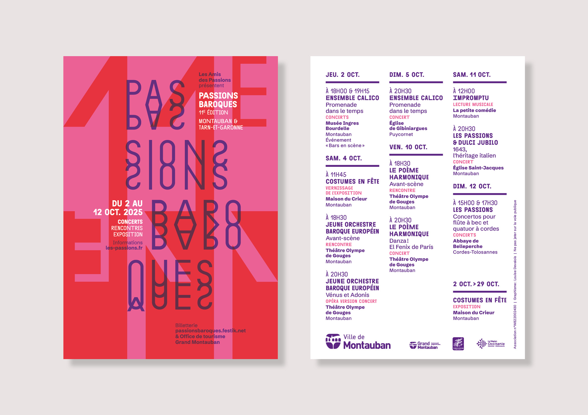 Identité visuelle Passions baroques Montauban 2025 par Louise Devalois